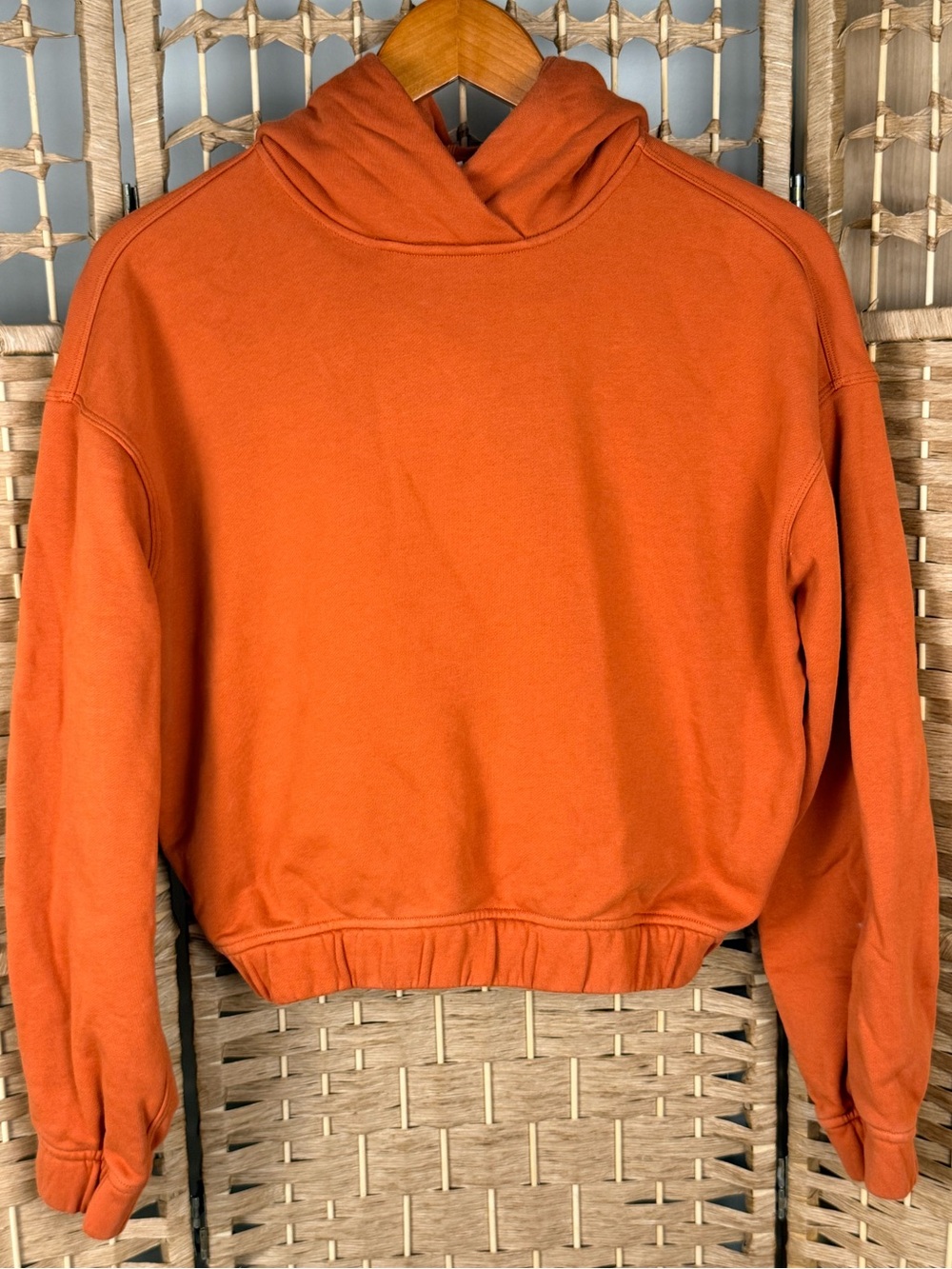 Lululemon Relaxed Cropped Hoodie Canyon Orange Cotton Terry Size 2